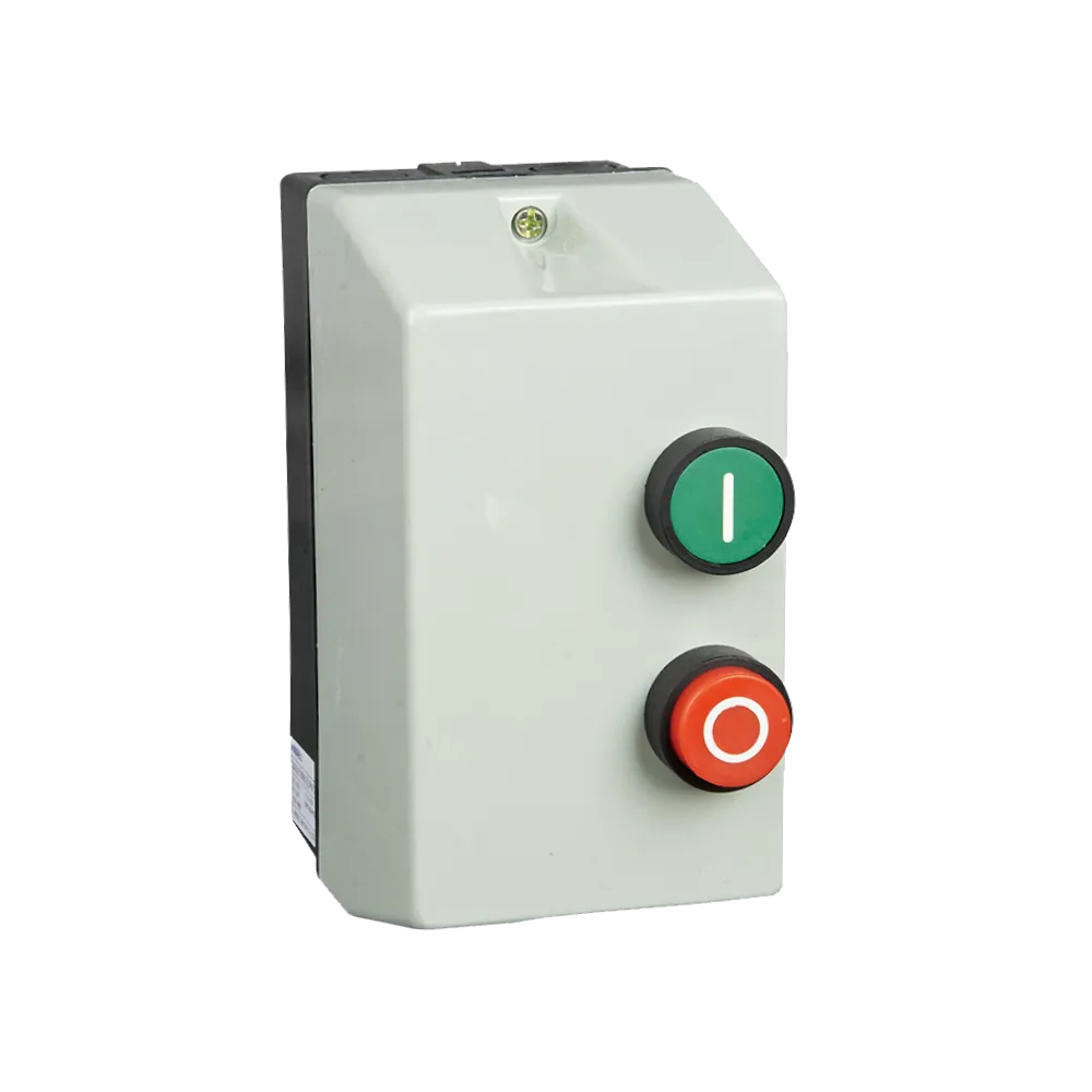 Detalle de botones de mando Start Verde y Stop Rojo QCX2