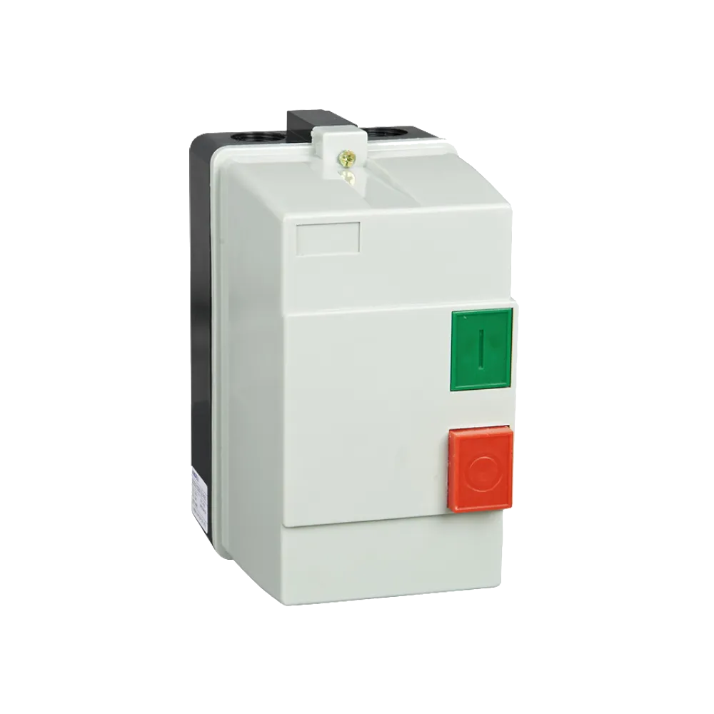 Vista interna del arrancador QCX2 con contactor y relé térmico