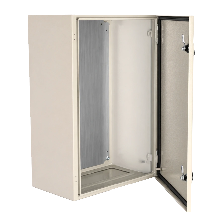 Gabinete metálico industrial IP66 Serie AEM con placa de montaje