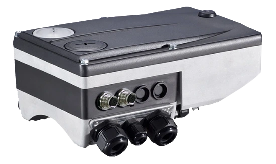 Variador frecuencia Lenze 8400 montaje pared con interruptor mantenimiento IP54 y potenciómetros ajuste velocidad integrados