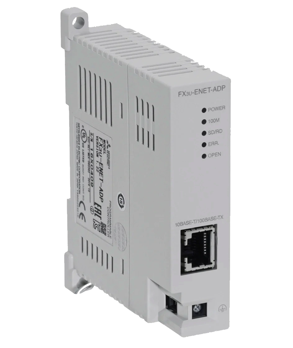 Adaptador de red Ethernet compacto FX3U-ENET-ADP para montaje lateral