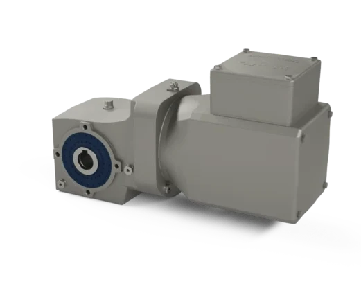 Motorreductor NORDBLOC.1 de engranaje cónico NORD con configuración de montaje en brida