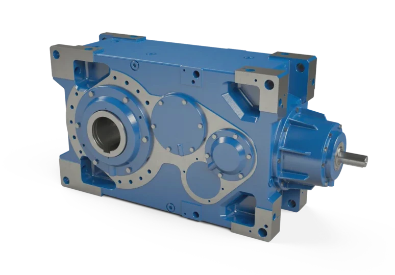 Reductor ortogonal MAXXDRIVE XC de NORD con engranajes cónicos de alta precisión y larga vida útil