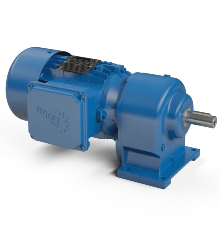 Motorreductor coaxial NORD con montaje de patas para aplicaciones industriales