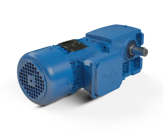 Vista lateral del reductor de sinfín UNICASE NORD con opciones de eje sólido y eje hueco